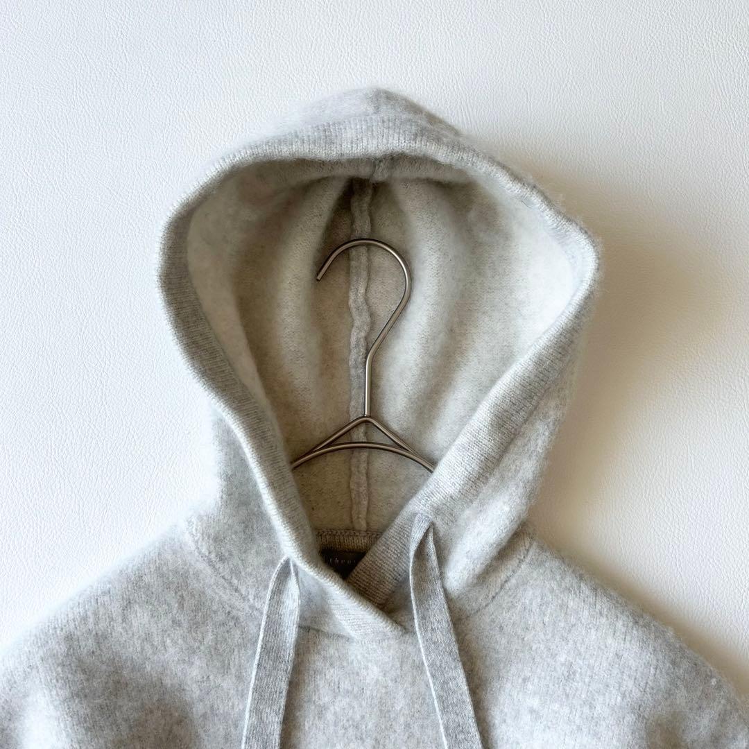 3065y美品 セオリーリュクス カシミヤ100%ニットパーカー グレー M