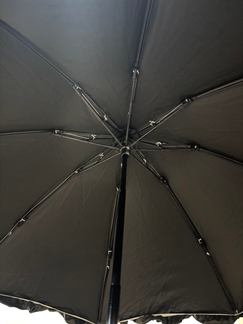 芦屋ロサブラン3段折りフリル アイボリー×ブラック