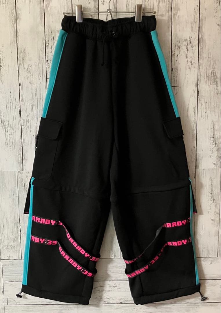 【ほぼ未使用】DARRDY×初音ミク 2wayジャージパンツ ワイドカーゴパンツ