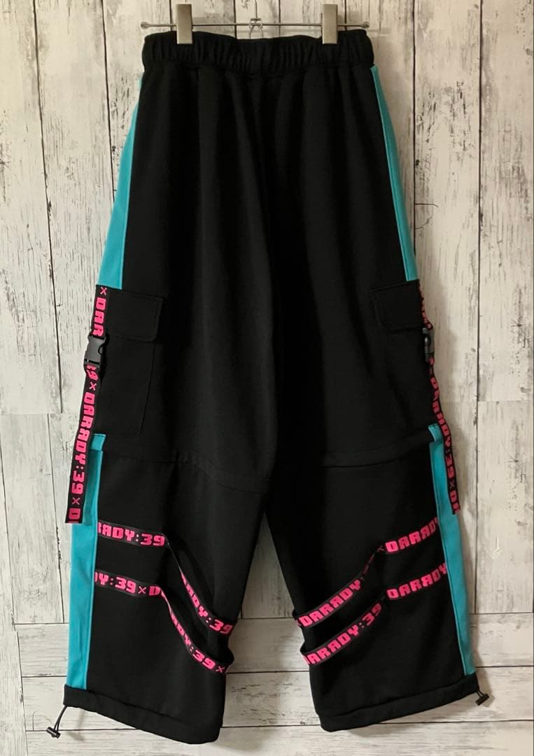 【ほぼ未使用】DARRDY×初音ミク 2wayジャージパンツ ワイドカーゴパンツ