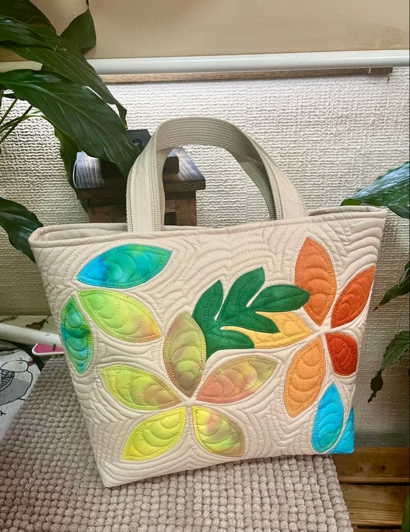 ハワイアンキルト　ハワイアンキルトバッグ　トートバッグ　パッチワーク