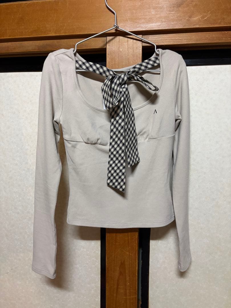 トップス ANDMARY Ami ribbon check tops
