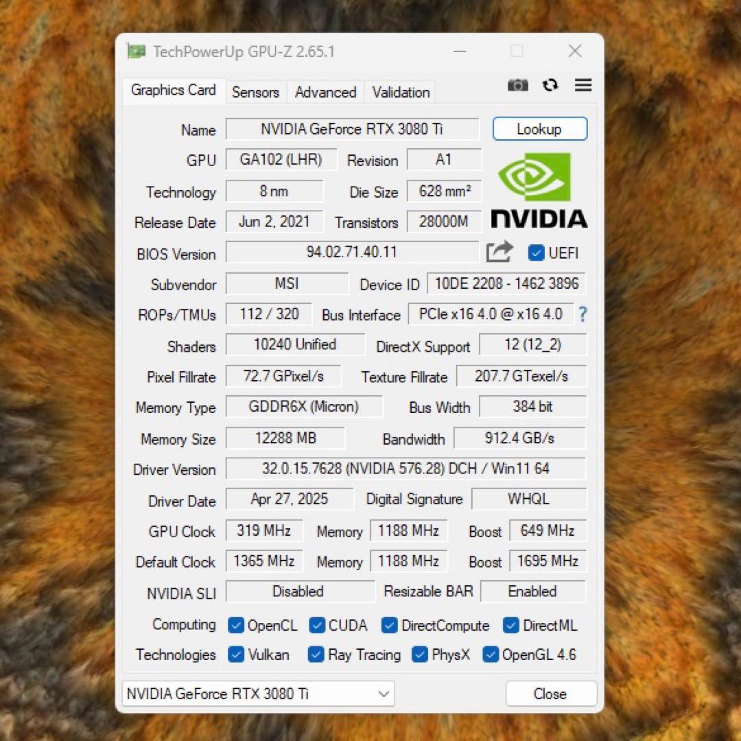 グラフィックボード・グラボ・ビデオカード MSI GeForce RTX 3080 Ti Ventus OC 12GB