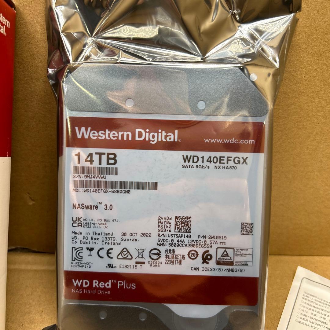 新品未使用　14TB Western Digital WD Red Plus