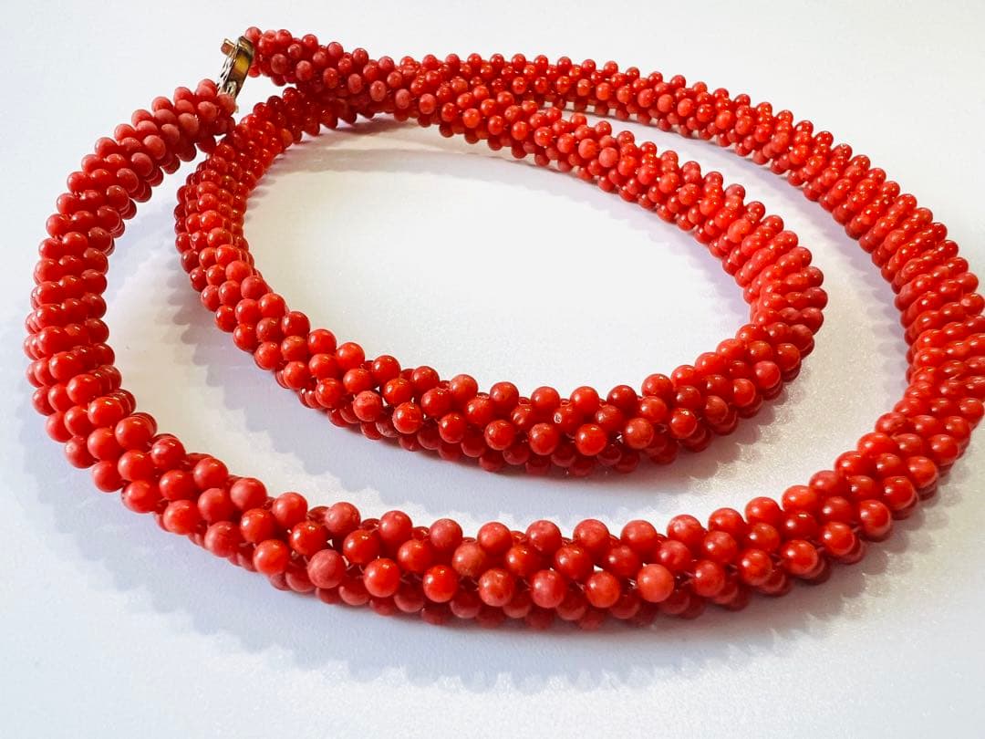 （東泰堂）珊瑚 ネックレス 血赤 14K