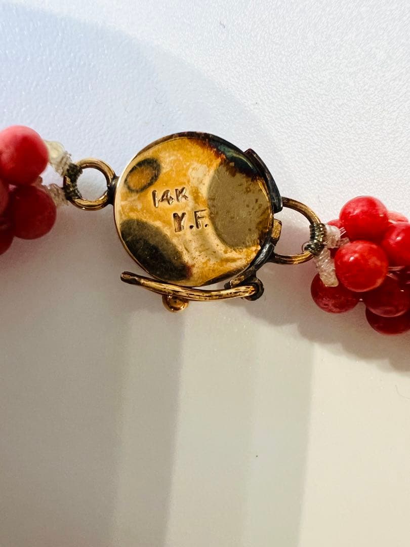 （東泰堂）珊瑚 ネックレス 血赤 14K