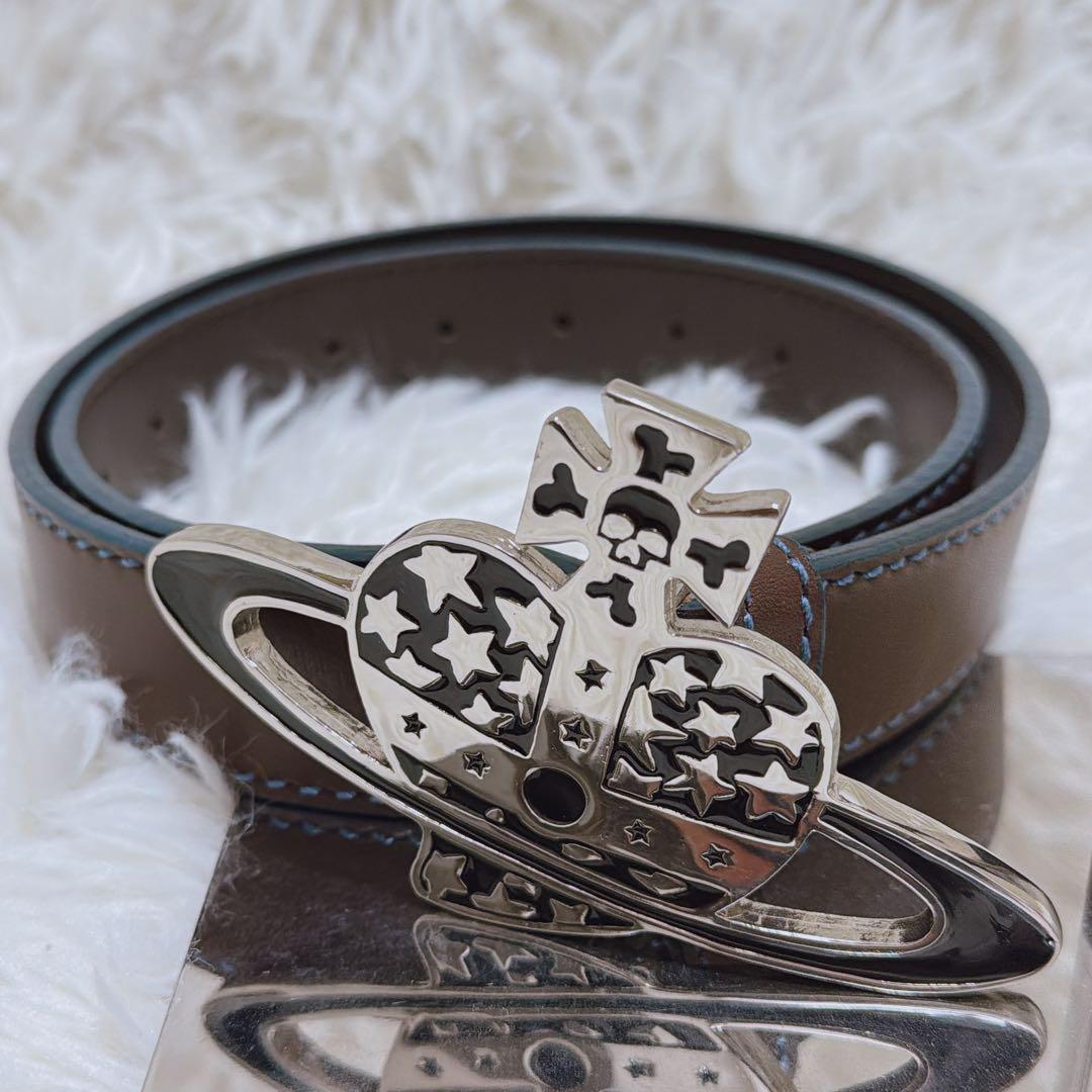 未使用級 ヴィヴィアンウエストウッド オーブ ハートモチーフ レザーベルト