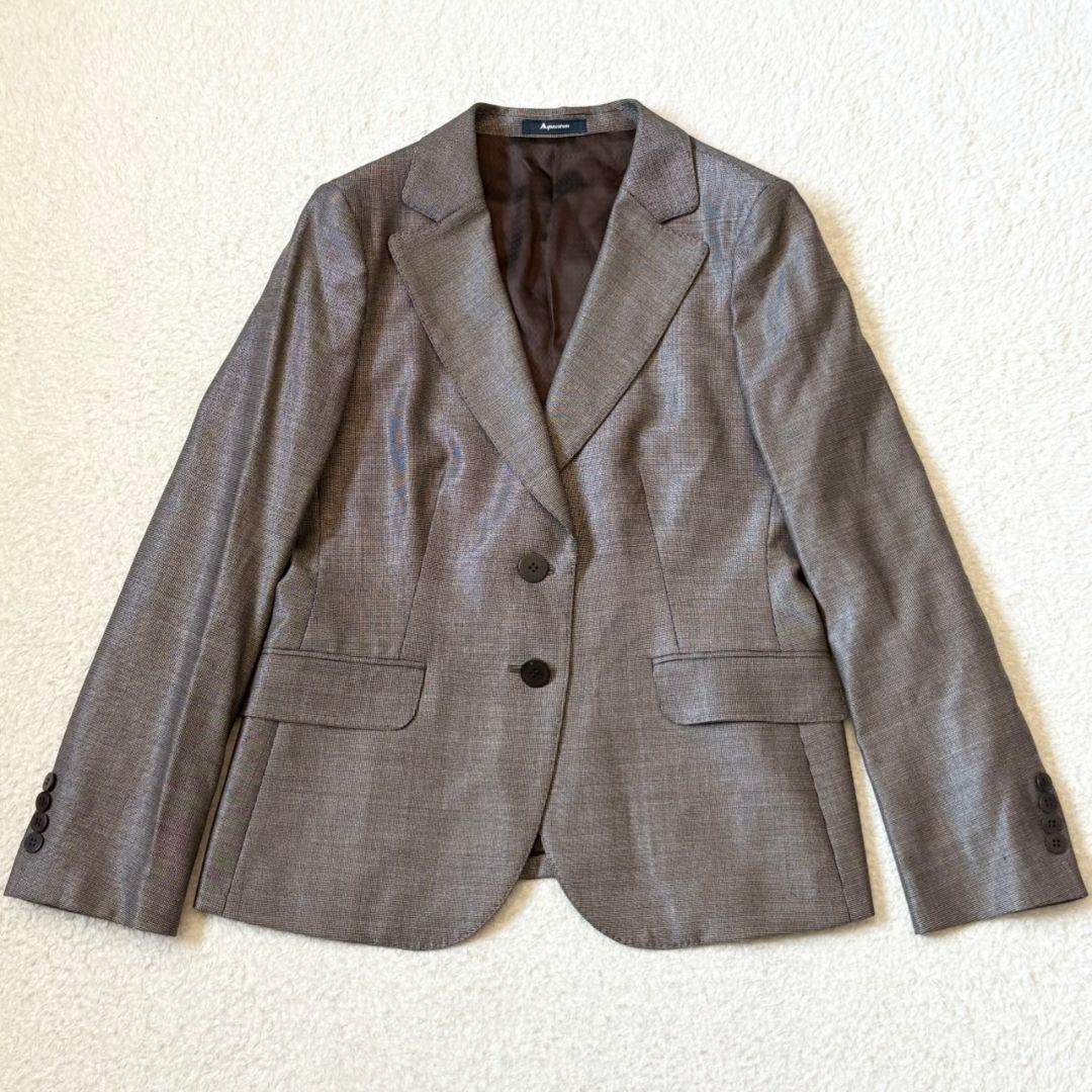 美品 アクアスキュータム スーツ スカート セットアップ ブラウン
