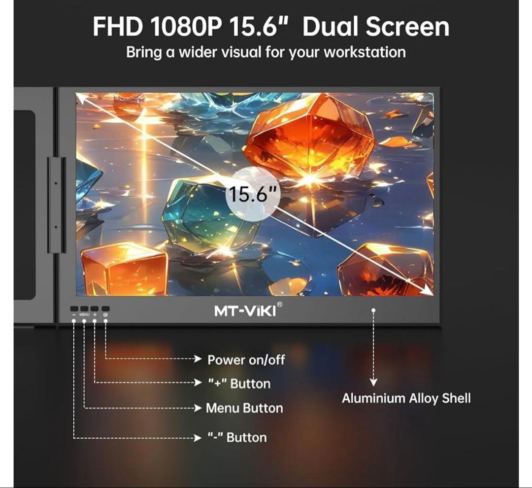 【未使用】MT-VK1 15.6インチ デュアルモニター 本体