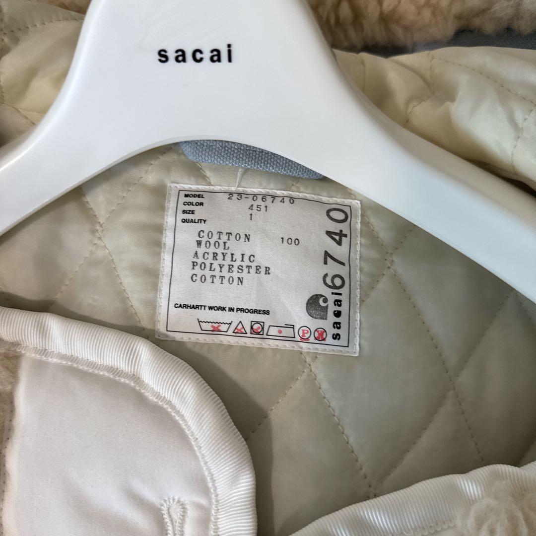 sacai カーハート　ボアコート　サイズ1 ライトブルー