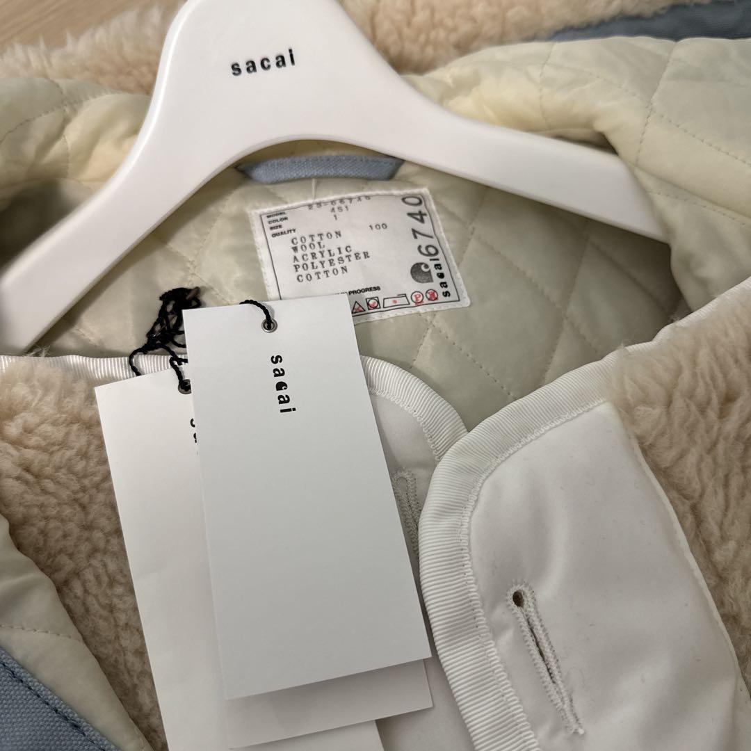 sacai カーハート　ボアコート　サイズ1 ライトブルー