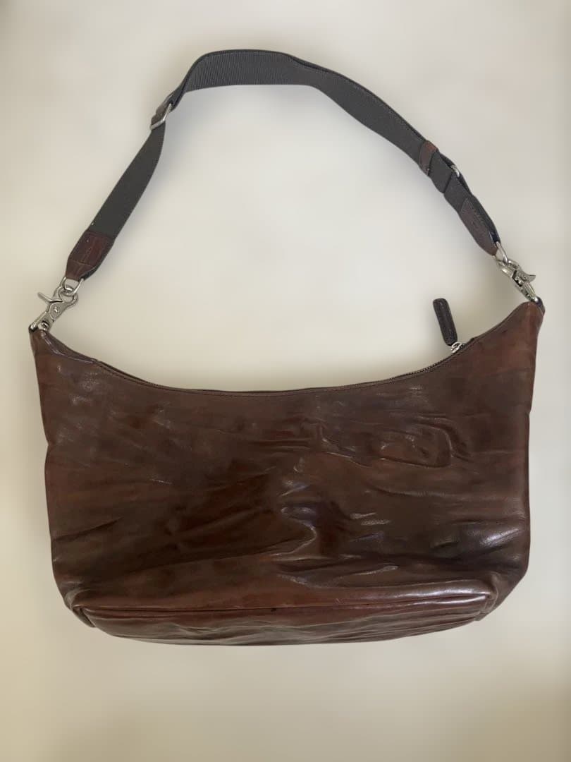 ダニエルボブブラウンレザーショルダーバッグ