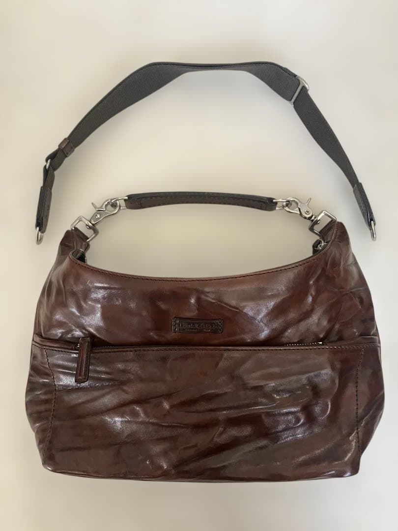 ダニエルボブブラウンレザーショルダーバッグ