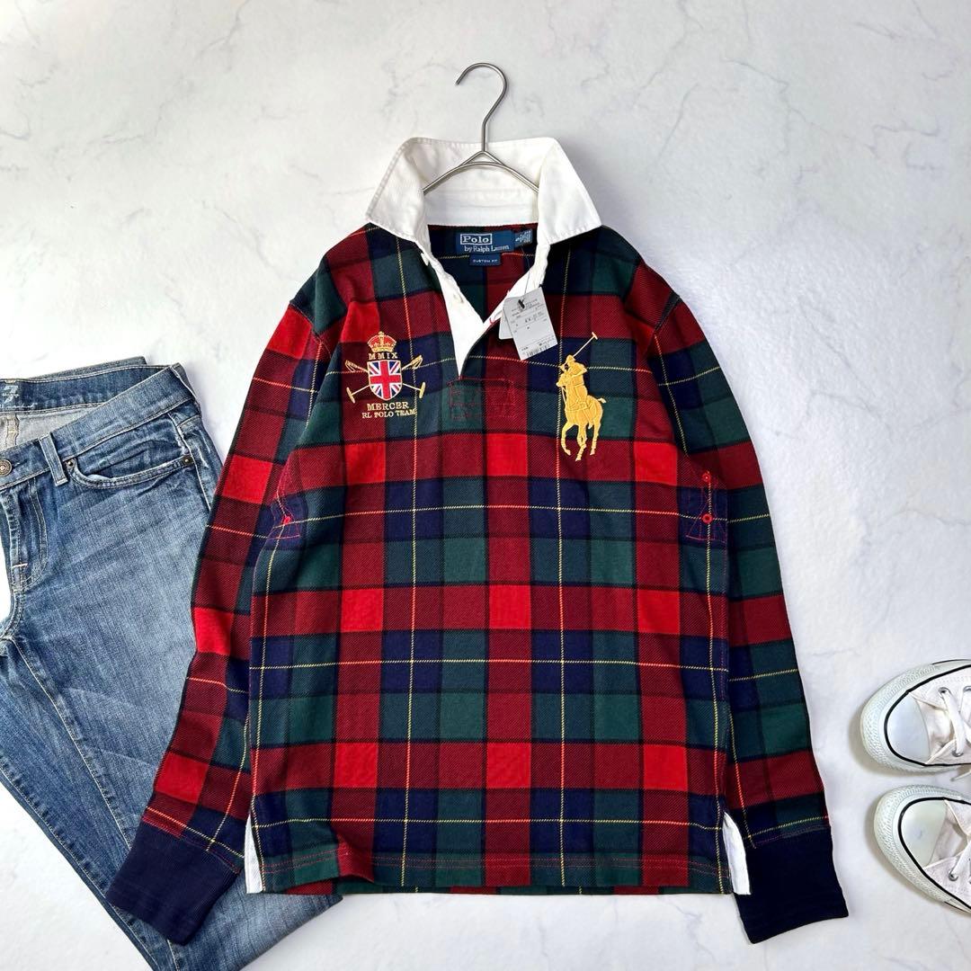 新品タグ付き ポロラルフローレン チェック柄 ラガーシャツ ビッグポニー