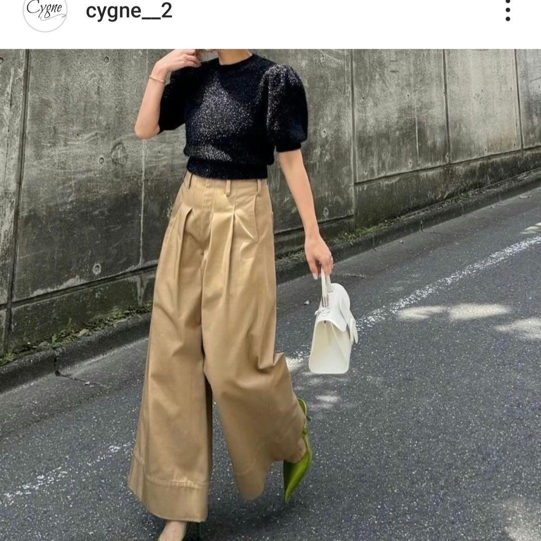 シーニュcygne チノワイドパンツ Eric ベージュ 0サイズ