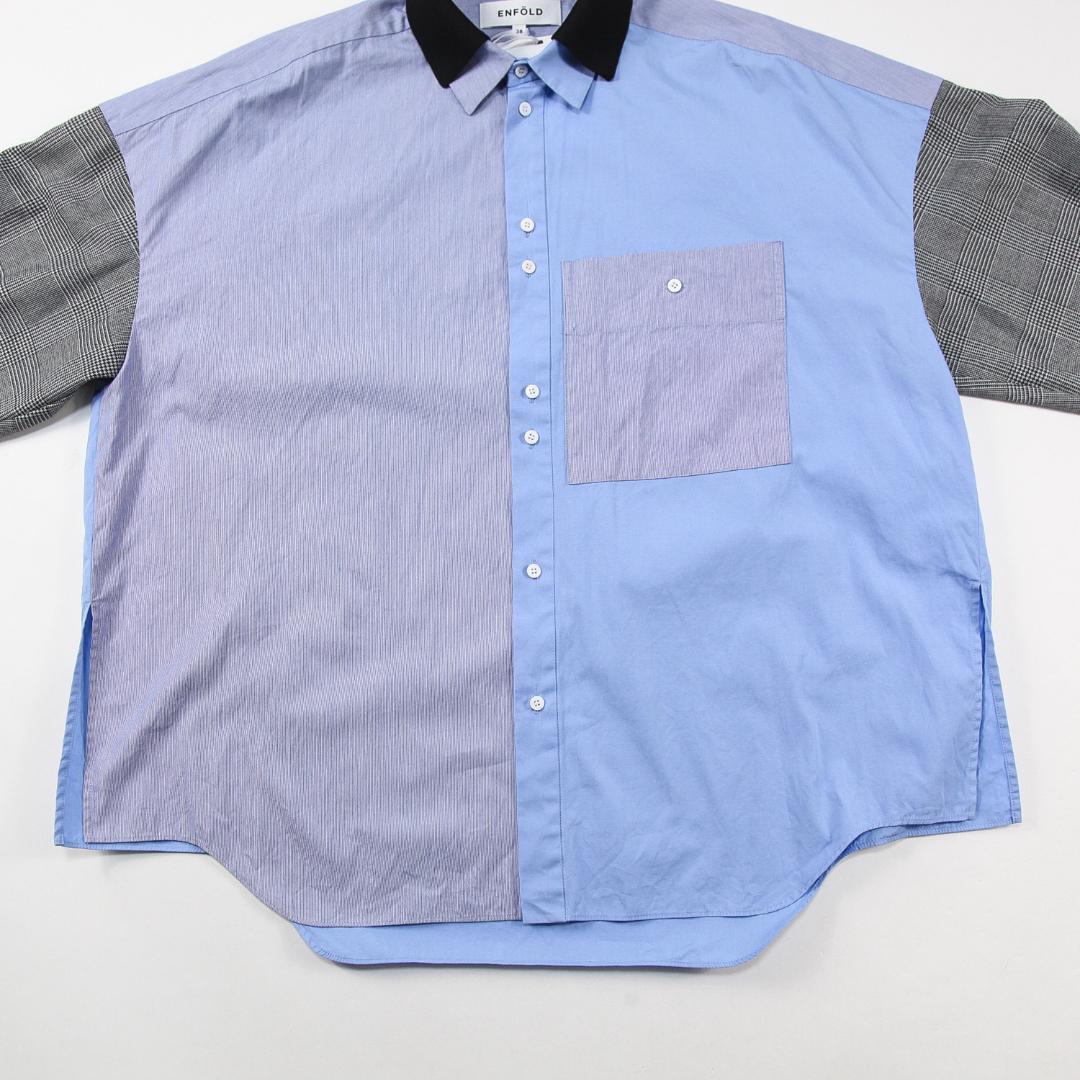 美品 ENFOLD 24AW KNIT CLERIC SHIRT グレンチェック