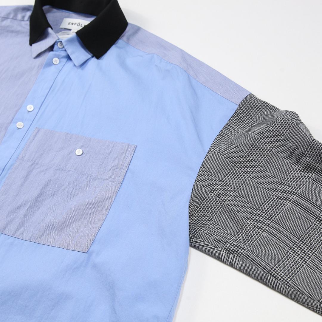 美品 ENFOLD 24AW KNIT CLERIC SHIRT グレンチェック