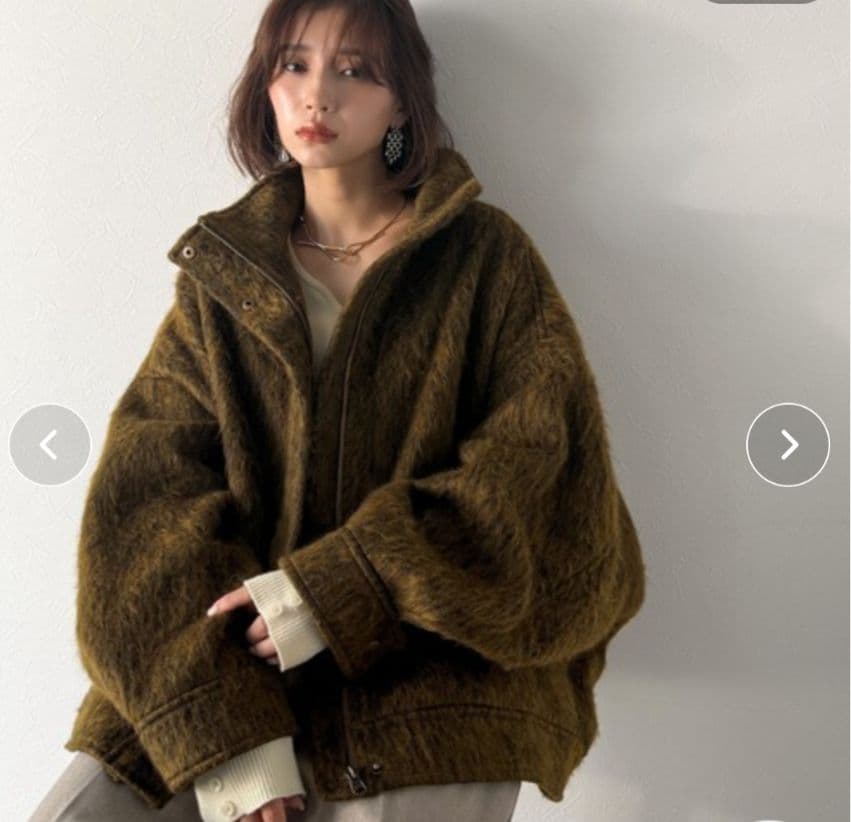 ClassicalEvon　シャギースタンド比翼デザインブルゾン　イエロー　М