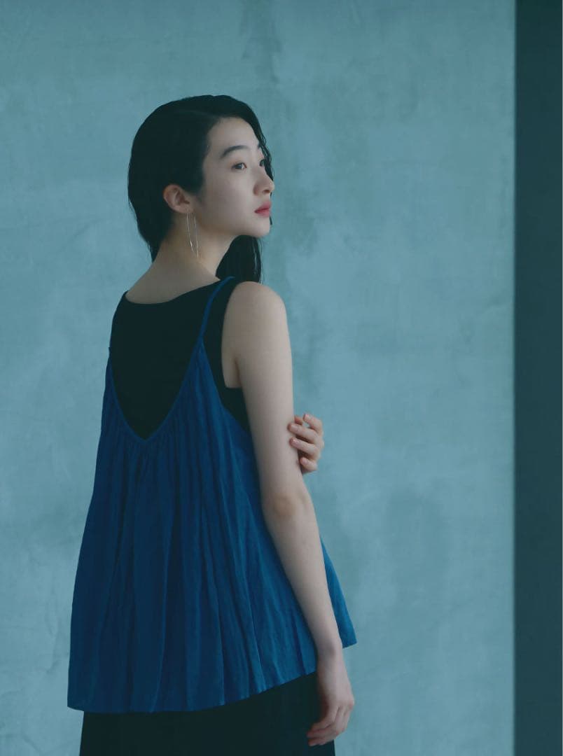 中川政七商店　藍染　ギャザーキャミソール　完売商品