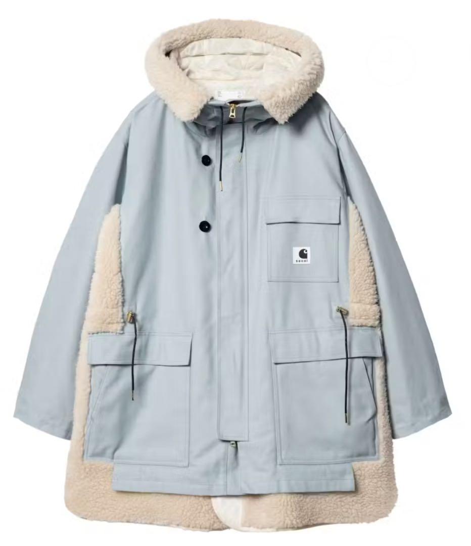 sacai×Carhartt ブルー モッズコート サイズ2