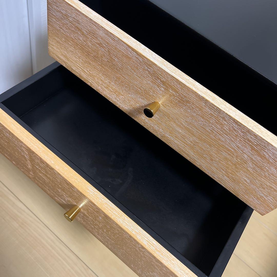 サイドテーブル BLY-51 黒/ナチュラル