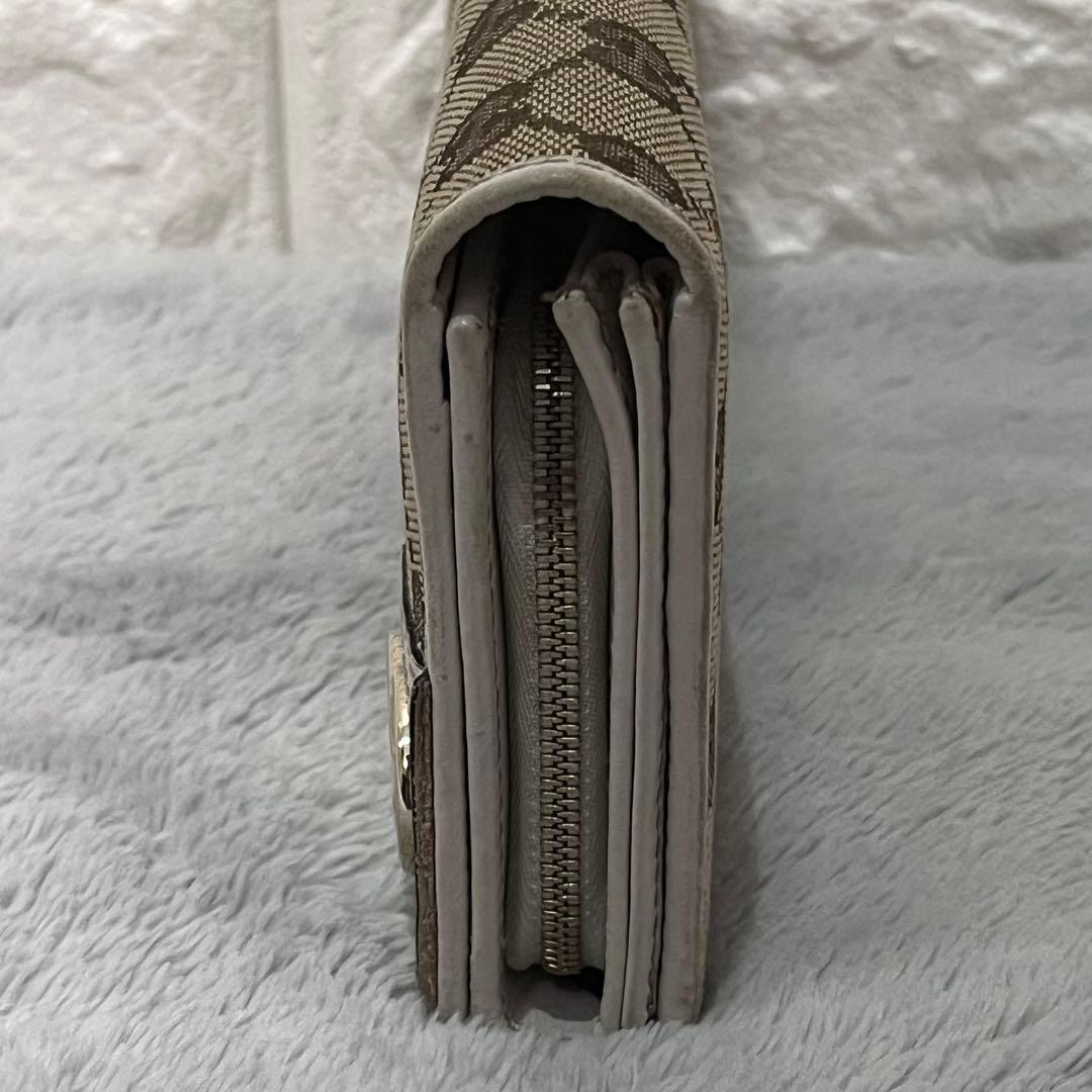 人気✨GUCCI グッチ 二つ折り長財布 GG柄 キャンバス レザー ベージュ系