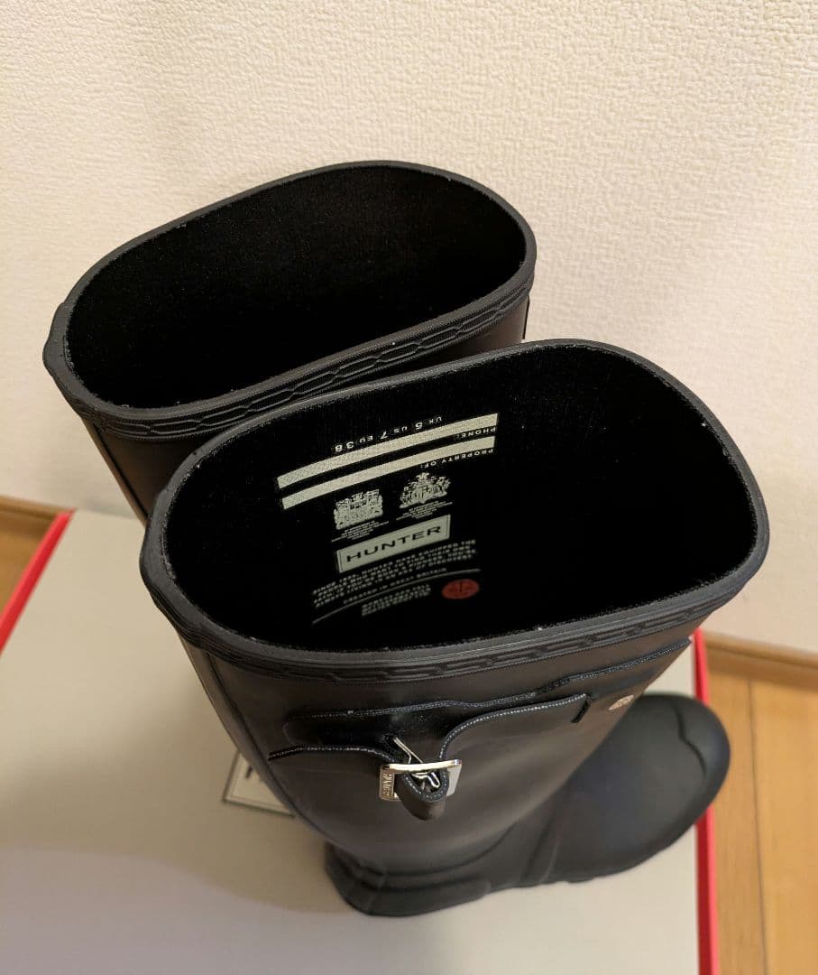 【美品】hunter レインブーツ 38size ブラック