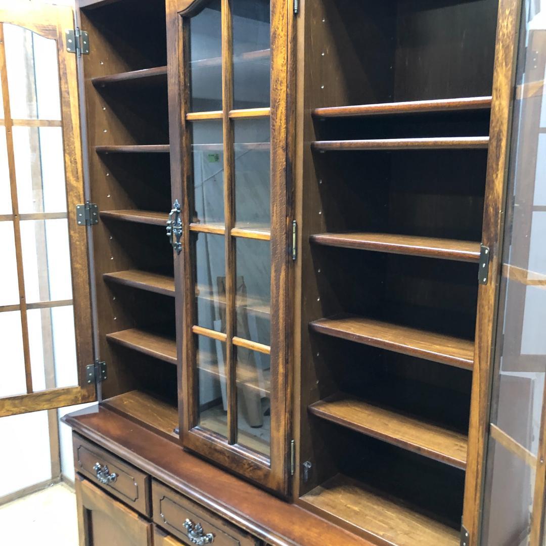 【古家具】カリモク家具 コロニアル ヴィンテージ 食器棚　750709-9