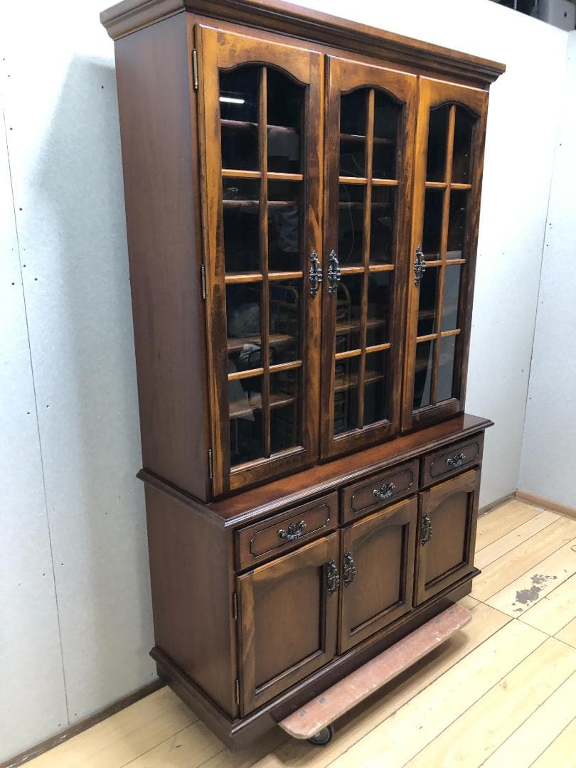 【古家具】カリモク家具 コロニアル ヴィンテージ 食器棚　750709-9