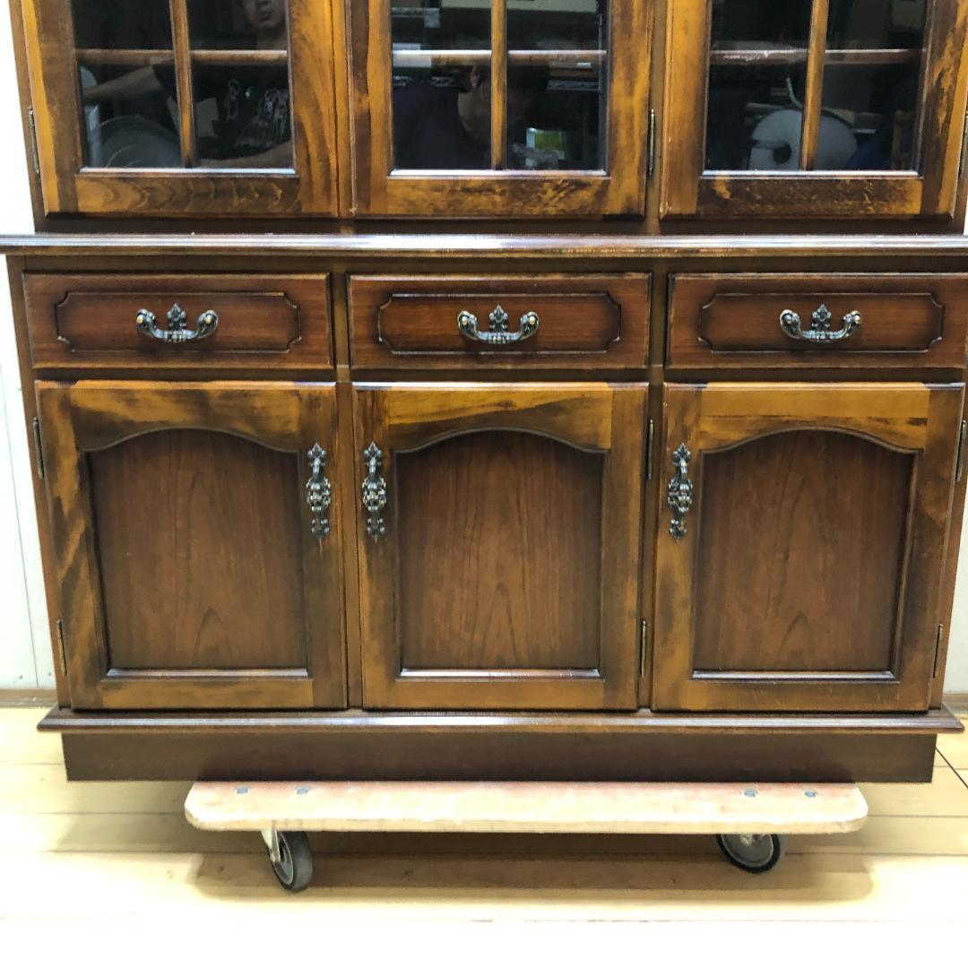 【古家具】カリモク家具 コロニアル ヴィンテージ 食器棚　750709-9