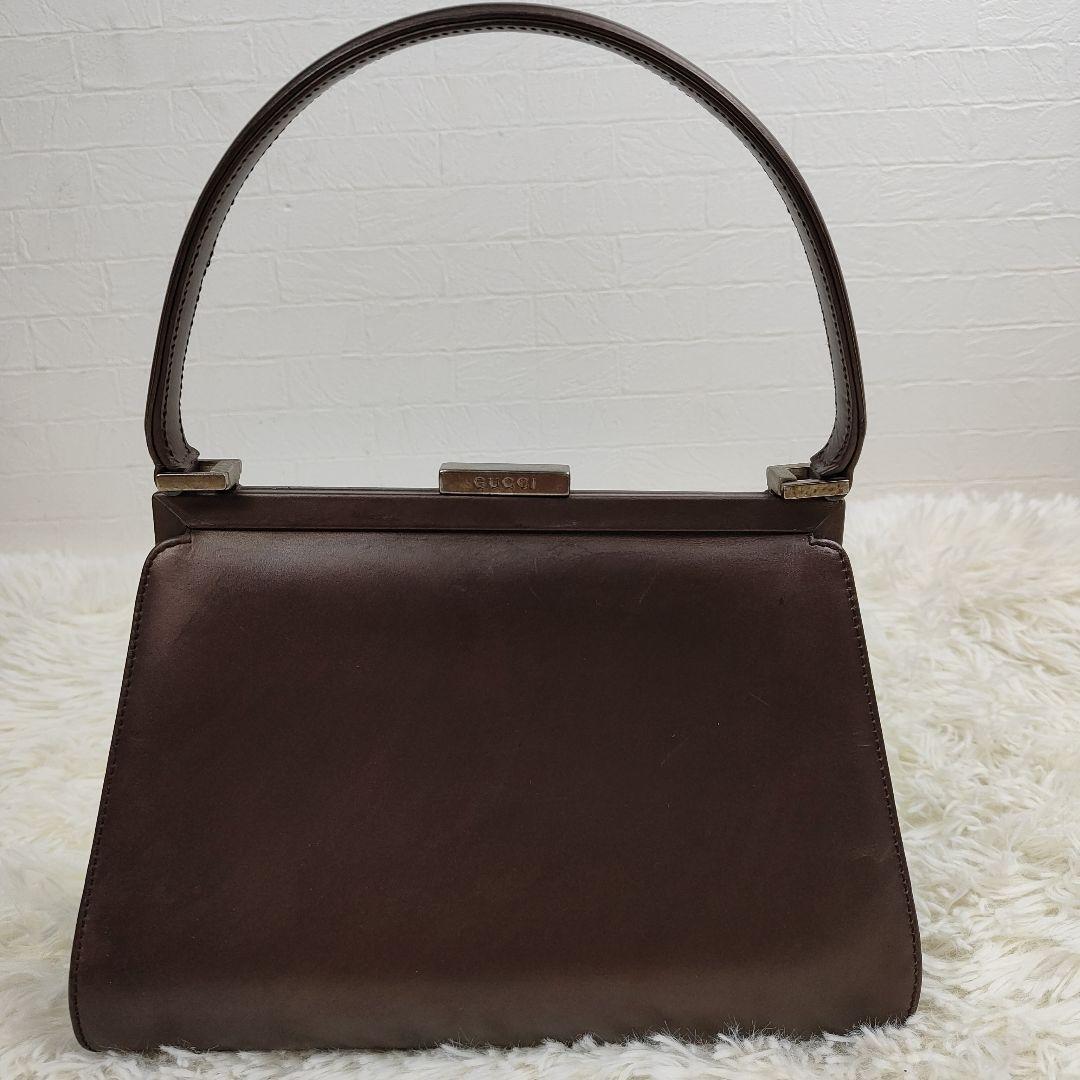 本日限定価格　グッチ　ハンドバッグ　トップハンドル　がま口　ロゴ金具　肩掛け