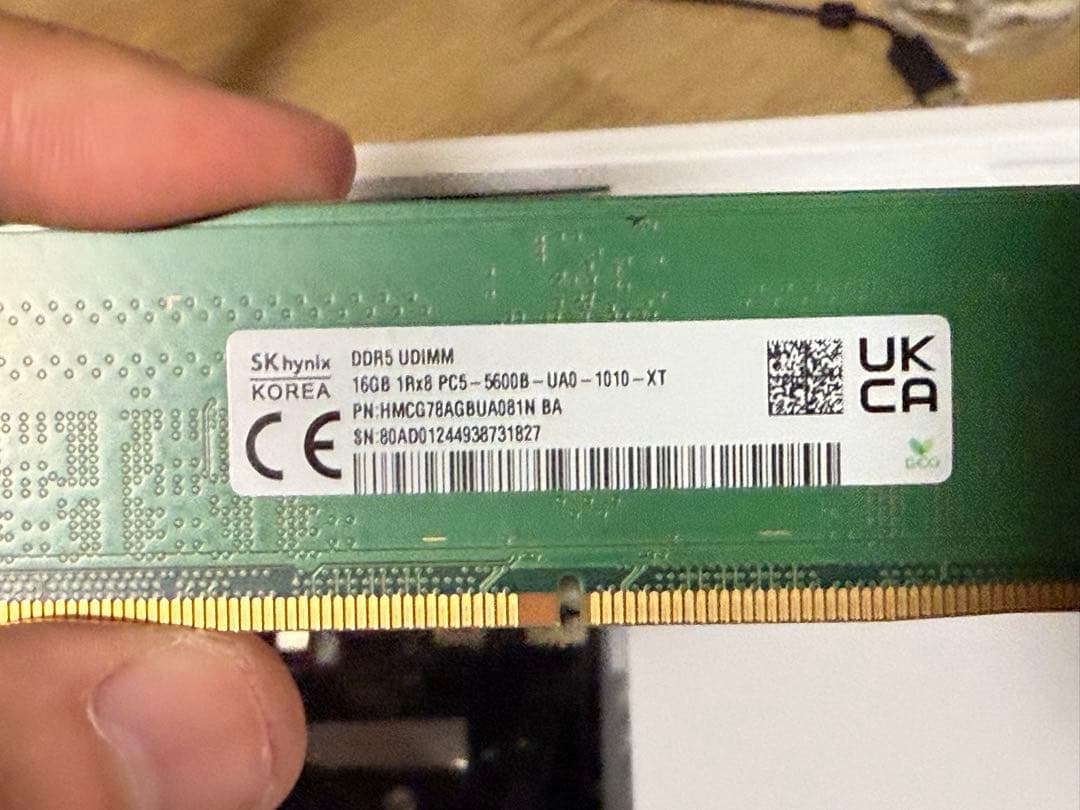 SK hynix 16GB DDR5 UDIMM メモリx2