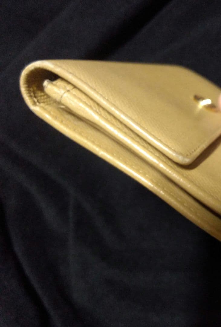 CHANEL長財布　ベェージ　ゴールドレザー　シャネル