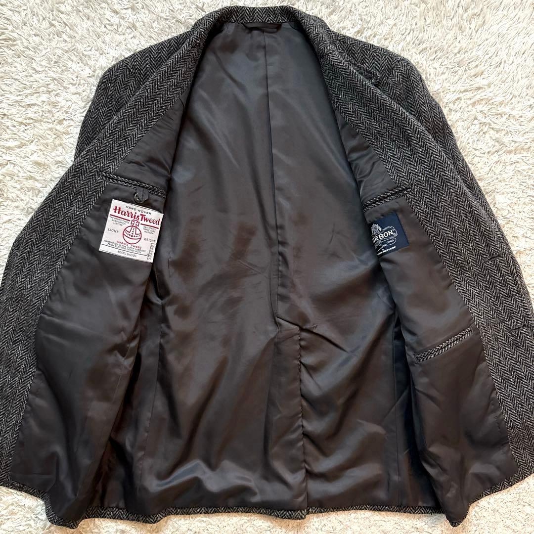 ★ヘリンボーン★ Harris Tweed テーラードジャケット 日本製 グレー