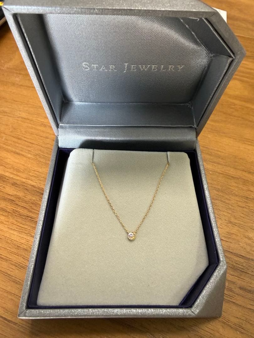 STAR JEWELRY ムーンセッティングダイヤモンドネックレス K18