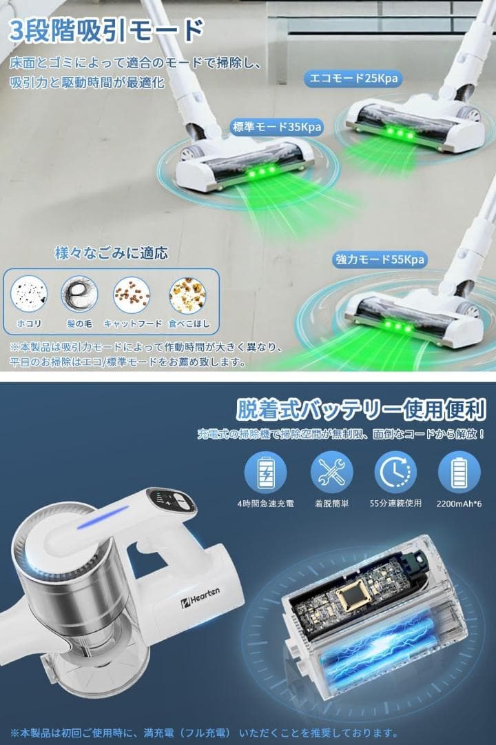 【R1756-47-170】掃除機 コードレス55,000PA超強力吸引・自立式