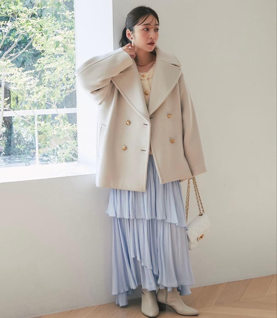 La boutique BonBon ロイヤルビーバーメタル釦Pーコート