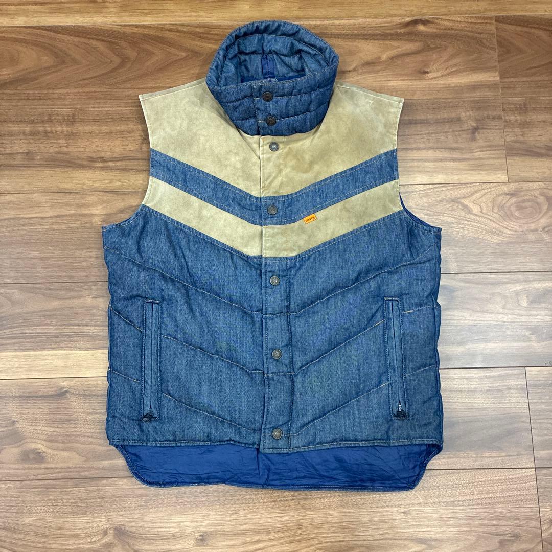 70s スキーリーバイス ビンテージ デニム ダウンベスト Lサイズ