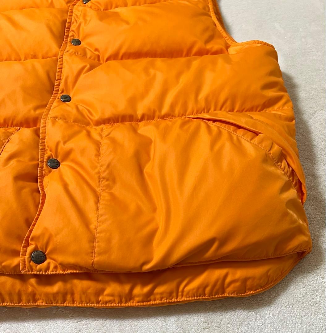 90s 人気のマンゴーオレンジ エルエルビーン ダウンベスト