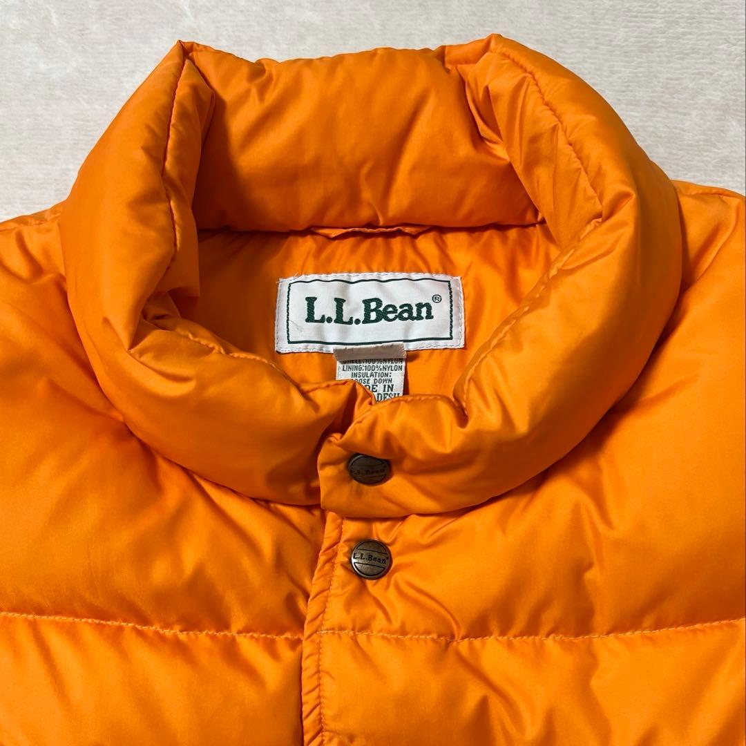 90s 人気のマンゴーオレンジ エルエルビーン ダウンベスト