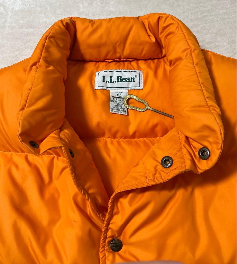 90s 人気のマンゴーオレンジ エルエルビーン ダウンベスト