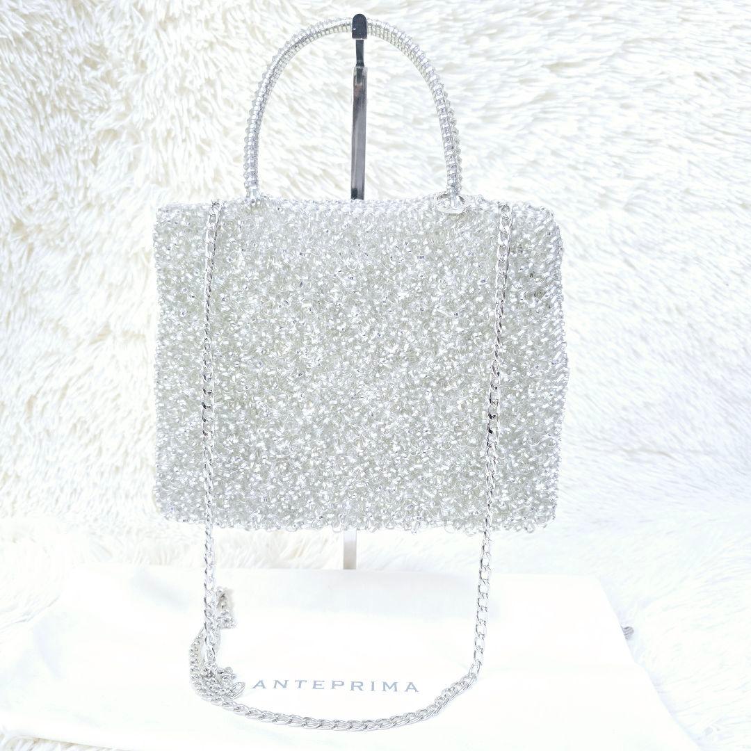 極美品✨人気色シルバー✨アンテプリマ スクエア ミディアム シルバー