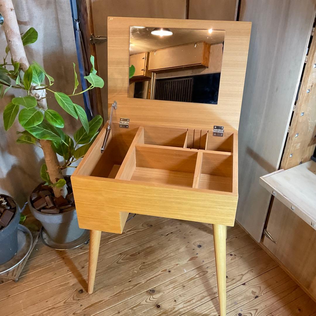 も*へ様 コンパクトドレッサー ナチュラル ミッドセンチュリー 化粧台 鏡台 2