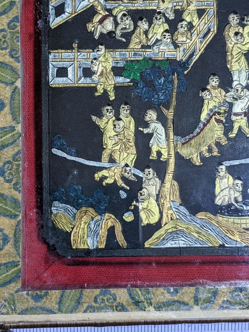 ♦中国文房四宝 万暦甲辰年程君房造 硯形唐子図 胡開文墨 未開封未使用 骨董品