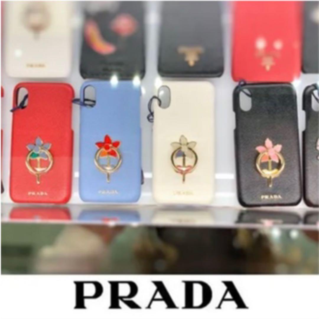 PRADAリング付きサフィアーノiPhoneXケース