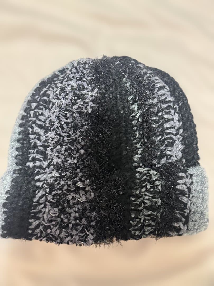 Supreme Stripe Beanie ブラック/グレー