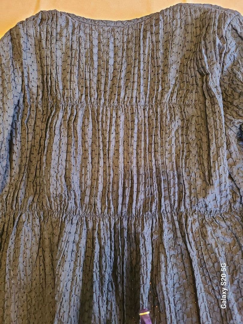 HaaT イッセイミヤケ 紺色前ボタンチュニック／ 羽織 サイズ３