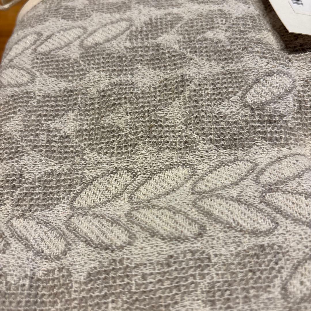 新品未使用　ベラルーシ製　麻コットンブランケット 220x205cm グレー