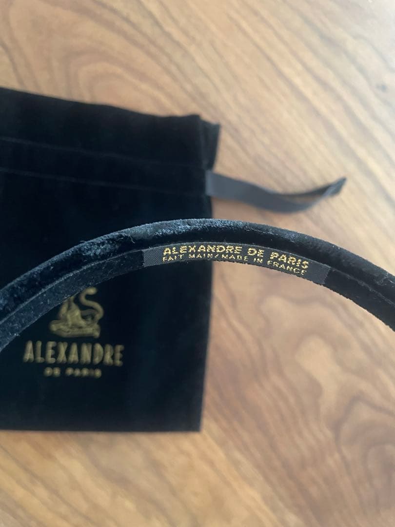 ALEXANDRE DE PARIS 黒 ベロアカチューシャ