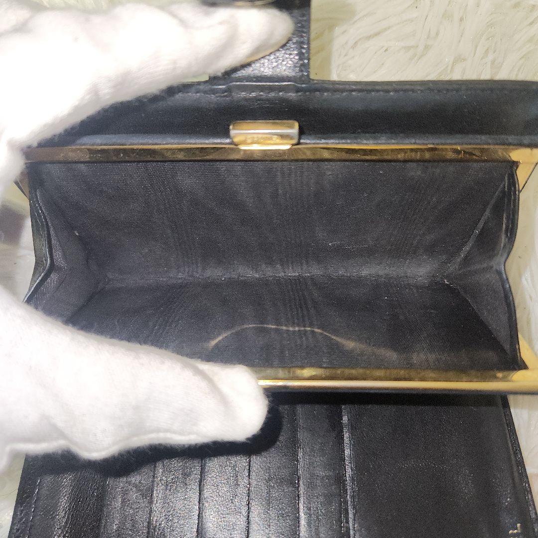 CHANEL シャネル キャビアスキン がま口　長財布　黒